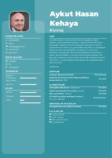 Biyolog CV Örnekleri cv indir